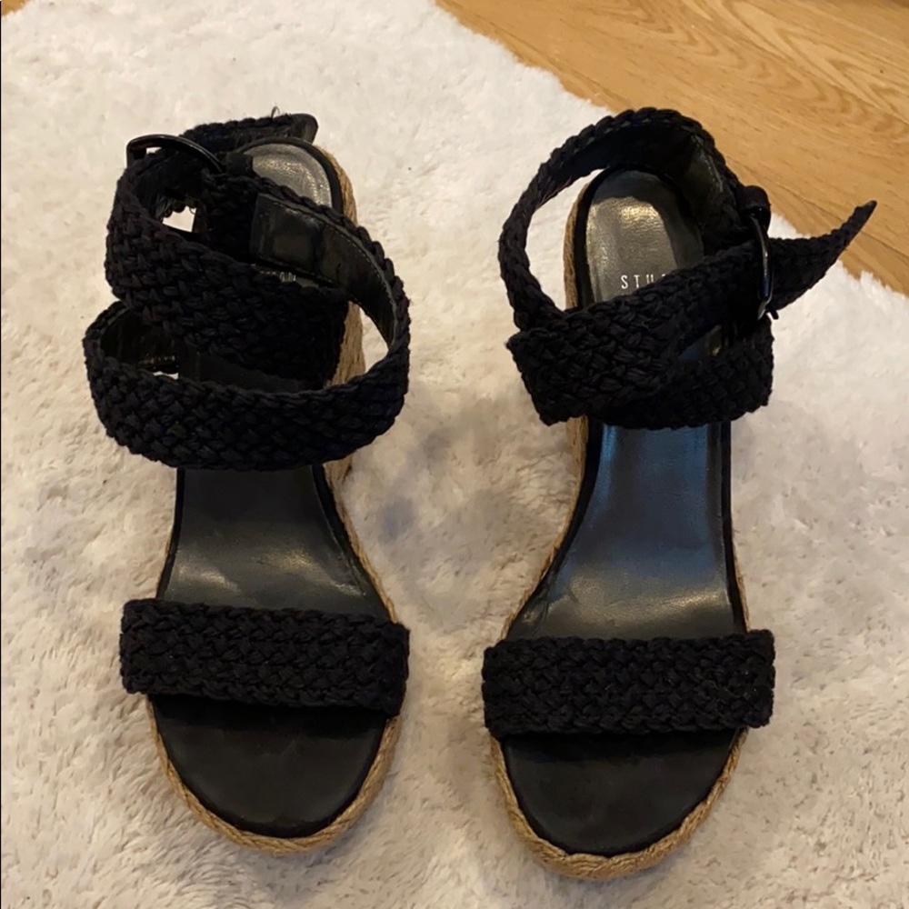 Navy Blue platform wedge sandals